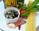 A picture of step 1 of Chilled Pasta alle Vongole with Tarako.