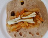 A picture of step 9 of Vegetable kathi roll.