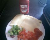 A picture of step 1 of Mandys pepperoni n cheese toastie.