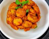 A picture of step 7 of Arbi Masala Fry.