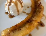 A picture of step 4 of Bananas Foster.