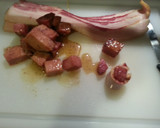 A picture of step 1 of Bacon wrapped bacon.
