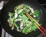 A picture of step 3 of Stir-Fried Ong Choy (Chinese Water Spinach) with Leftover Chicken Skin.