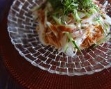 A picture of step 6 of Japanese-Korean Bibimbap Style Chilled Noodles with Steamed Chicken and Fragrant Herbs.