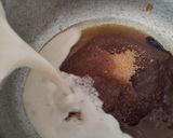 A picture of step 1 of Eggless Milk Sponge Cake with Strawberries.