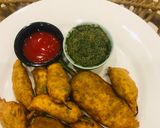 A picture of step 4 of Hari mirch ke pakoray (Green Chilli Fritters).
