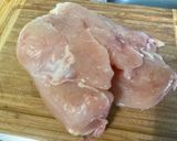 A picture of step 1 of Chicken with Cashews, Bell Peppers, and Carrots.