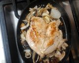 A picture of step 7 of My Sizzling Chicken on a platter 😆.