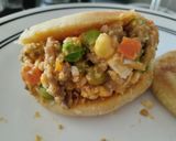 Foto del paso 5 de la receta: Arepa🫓🥙 rellena🥩 de carne🥘 molida🥗 y huevo🍳🧆