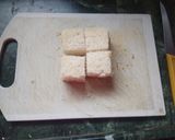 A picture of step 2 of Kesari bread shahi tukde.