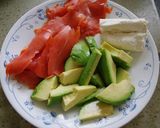 A picture of step 4 of California Rolls (with Tips on Cutting the Rolls).