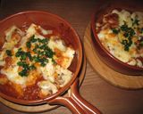 A picture of step 8 of Tofu and Mushrooms au Gratin with Meat Sauce.