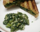 A picture of step 7 of Spinach Capsicum cheese Sandwich (brown bread) (jain/regular).
