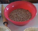 A picture of step 1 of Pecan pie , makes 2.