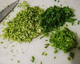 A picture of step 1 of Broccoli Spinch pea shammi.