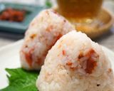 A picture of step 4 of My Granny's Onigiri with Pickled Plum and Bonito Flakes.