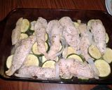 A picture of step 6 of herb n garlic chicken breast w/onion n zucchini..