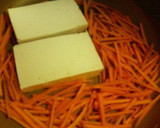 A picture of step 1 of Tofu and Carrot Salad with Mentsuyu.