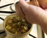 A picture of step 5 of Oyster al Ajillo.