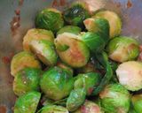 A picture of step 6 of Seasoned Brussels Sprouts with Bonito Flakes.