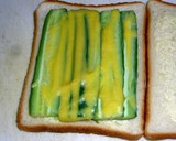 A picture of step 2 of Crab Stick and Cucumber Sandwiches.