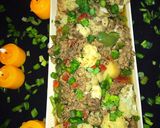 A picture of step 10 of Chinese style Qeema veggies.
