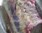 A picture of step 1 of Herb Roasted Lamb Rack with Juslie, Ruby Reduction & Mash Potato.