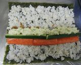 A picture of step 4 of Futomaki! For Ehoumaki: Delicious Salad Sushi Rolls.