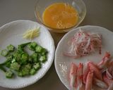 A picture of step 2 of For the Tanabata Star Festival Jellied Imitation Crab and Okra.