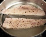 A picture of step 5 of Sautéed Trout Filet Topped with Apple Mostardo and Garlicky Collard Greens.