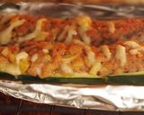 A picture of step 4 of Baked Zucchini with Tuna, Miso, and Cheese.