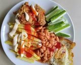 Gambar langkah 4 resipi Big Breakfast Gembira.