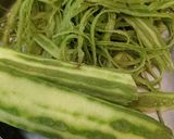 A picture of step 1 of Ridge gourd/luffa/shirali Thecha.