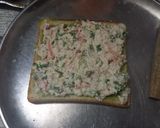 A picture of step 2 of Basil semolina toast.