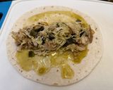 A picture of step 7 of Chicken Poblano Enchiladas with Green Sauce.