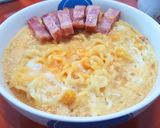 A picture of step 4 of Korean Cheese Ramen with Steamed Egg (Microwave) - Soft Egg, Delicious Soup.