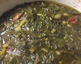 A picture of step 4 of Southern collard greens.