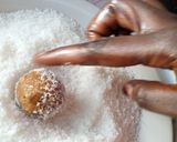 A picture of step 4 of Lotus biscoff biscuit truffle.