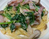 A picture of step 7 of Spinach and Bacon Cream Pasta.