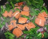 A picture of step 5 of Japanese inspired salmon and soba frittata.