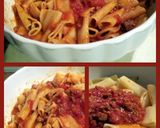 A picture of step 3 of AMIEs PASTA with Sausage & Spicy Tomatoe Sauce.