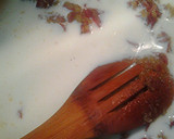 A picture of step 5 of S.O.S., creamed chipped beef on toast.