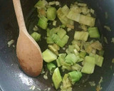 A picture of step 2 of Vickys Sauteed Cabbage with Leek and Apple, GF DF EF SF NF.