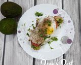 A picture of step 6 of Avocado Sourdough Open Sandwiches with Sunny Side Up Egg.