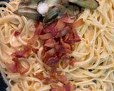Foto del paso 6 de la receta: Tallarines a la carbonara con alcachofas - Adviento Navidad Cookpad