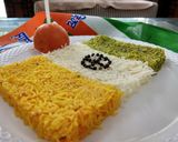 A picture of step 5 of Tiranga chawal.
