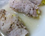 A picture of step 4 of For an Appetizer or Bento Dish Wasabi & Cheese Chinese Cabbage Meat Rolls.
