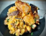 Foto del paso 9 de la receta Patatas Revolconas con Fingers de Pollo y Boletus