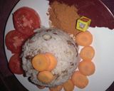 A picture of step 5 of Rice and beans.