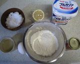 A picture of step 1 of Mix and Bake Lemon Yogurt Cake.